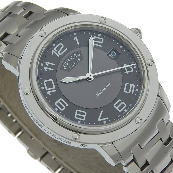 HERMES Clipper Watches CP2.810 grayDial Stainless Steel Mechanical - Picture 3 of 9